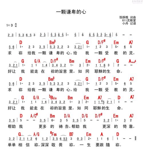 一颗谦卑的心歌谱— 暂无专辑>