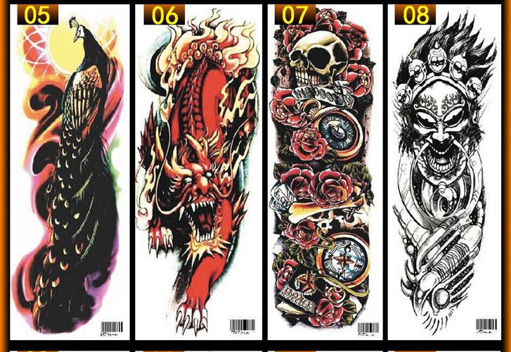 全臂纹身贴 厂家现货供应 批发 大图 花臂 纹身贴纸 满臂 纹身贴