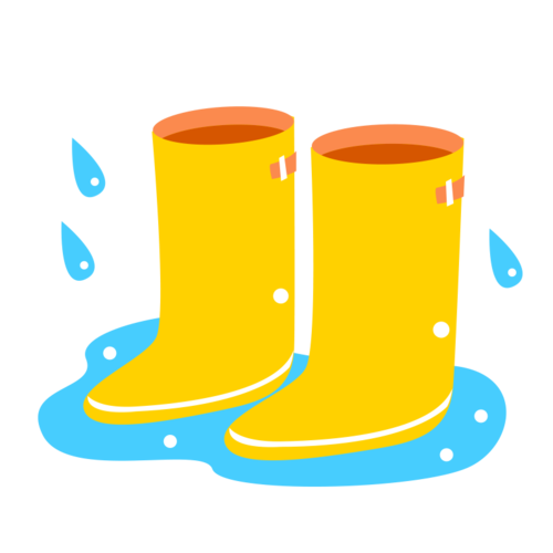 卡通手绘雨靴