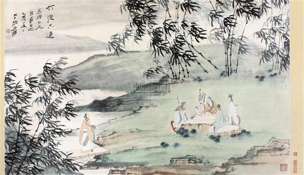 张大千竹林六逸图