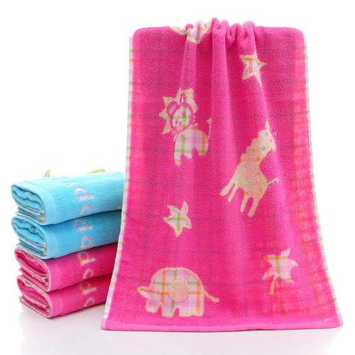 厂家直销超强吸水纯棉提花儿童卡通毛巾面巾童巾towel