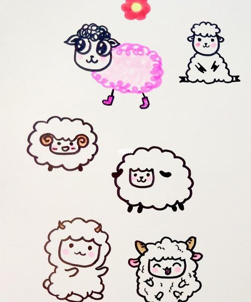 可爱的小绵羊简笔画_简笔画_儿童简笔画_文化_绘画