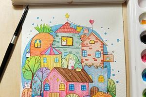 漂亮小房子简笔画