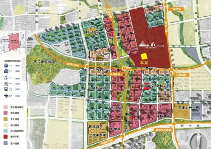 未来cbd四通八达,将会成为整个济南的交通枢纽门户,规划轨道交通"四