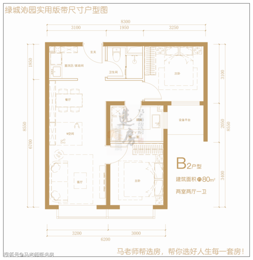 马老师 || 绿城沁园得房率,及实用版带尺寸户型图!