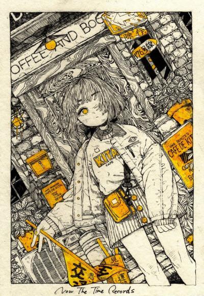 针管笔和马克笔手绘/ by 日本插画师 きたむらしゅ ——