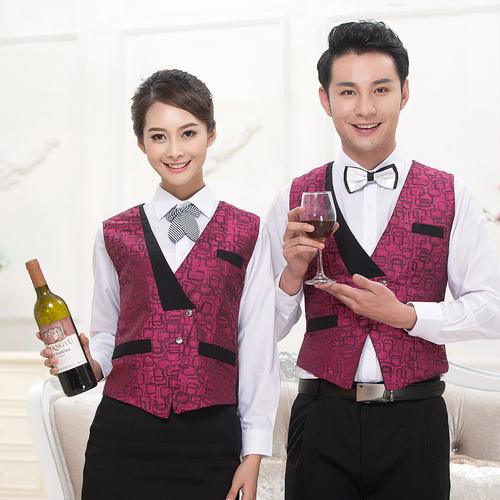 ktv会所服务生马甲 酒店西餐厅工作服 夏季休闲酒吧员工男女mj001