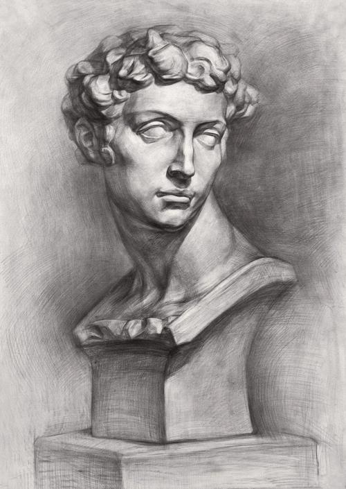 经典素描石膏像作品精选!