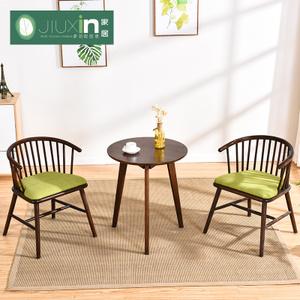 淘宝 新中式餐桌椅组合实木圆桌子现代简约洽谈茶桌小户型家具休闲