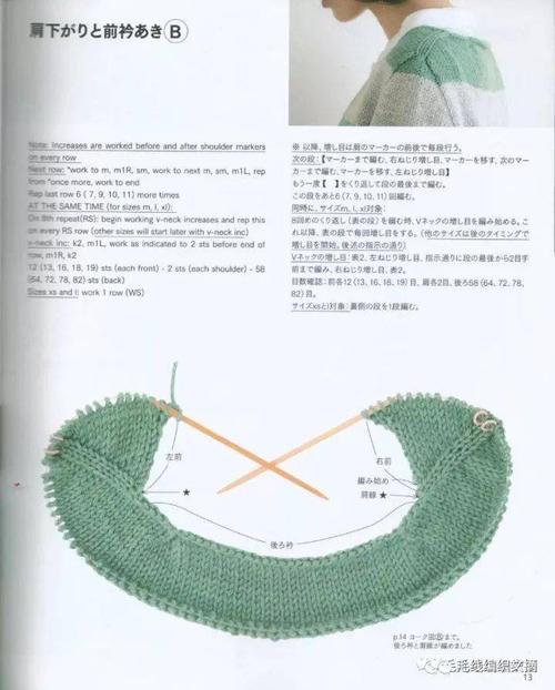 棒针手把手教你织从上往下的鸡心领毛衣