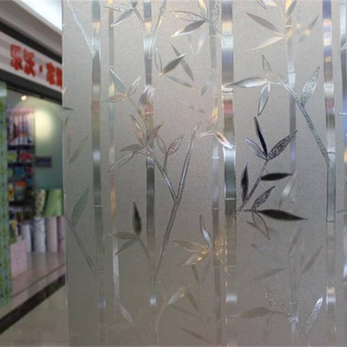 丫丫 竹纹 3d无胶静电玻璃贴膜浴室贴磨砂窗纸客厅透明装饰贴 l024