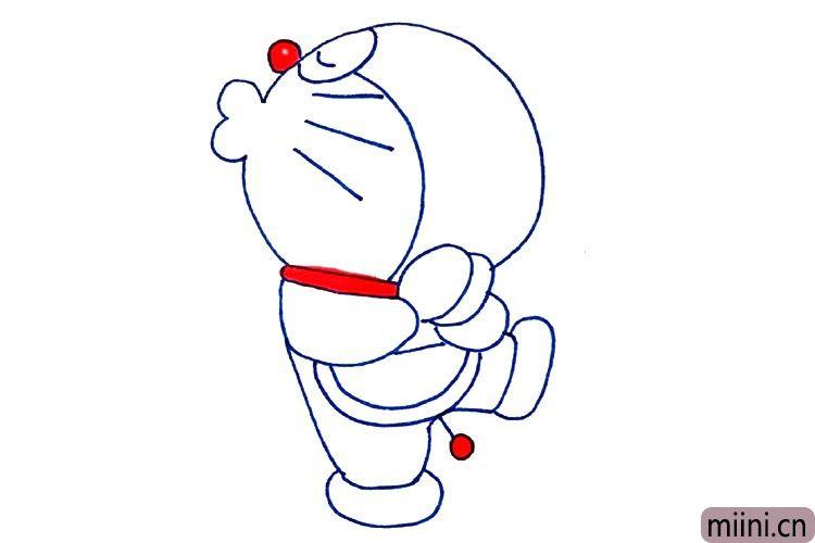 想要亲亲的哆啦a梦机器猫简笔画步骤教程