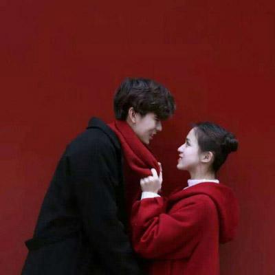 红色欧美情侣头像男生