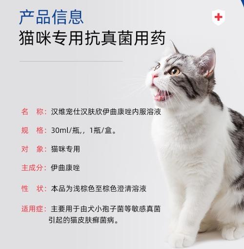 汉肤欣宠物伊曲康唑溶液猫藓猫咪狗狗马拉色菌猫小孢子菌犬真菌皮肤病