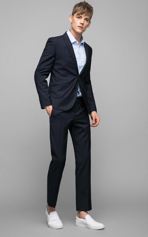 selected思莱德进口纯羊毛男士两粒扣修身商务西服|41635z504