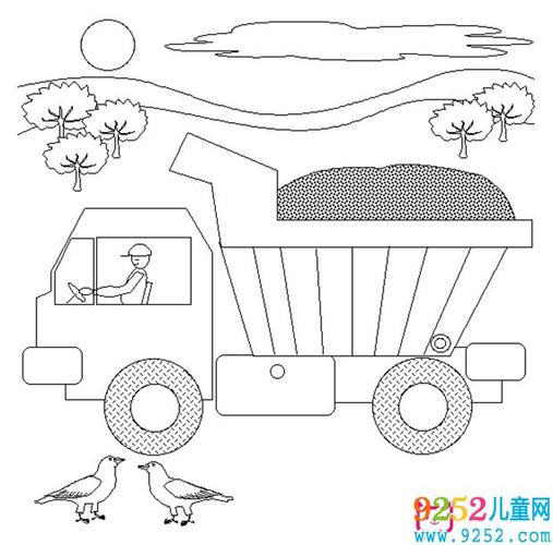 搅拌车简笔画图片 工程车简笔画