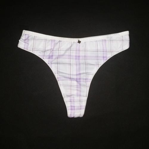 cos日系风格清纯少女方格子三角丁字内裤t裆性感时尚美臀高弹紧身