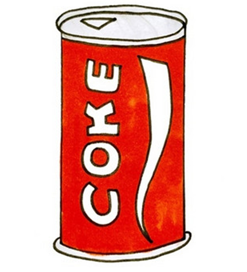 给瓶身涂上大红色,顶部和底部涂上浅灰色,简单的可口可乐简笔画就完成