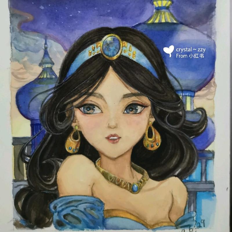 day2# 临摹水彩画/插画/迪士尼/茉莉公主_插画_水彩画_迪士尼怎么样