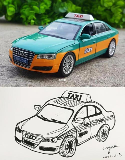 出租车/玩具车/手绘/线描速写_手绘_速写_玩具车_线描