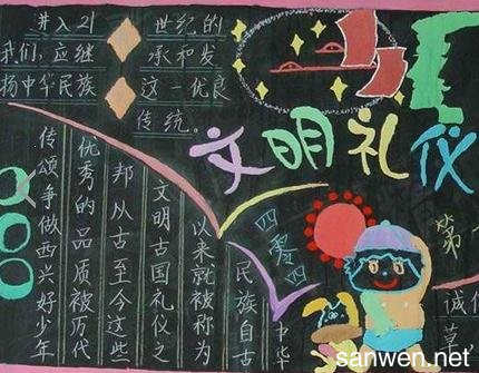 大学生文明礼仪养成黑板报内容
