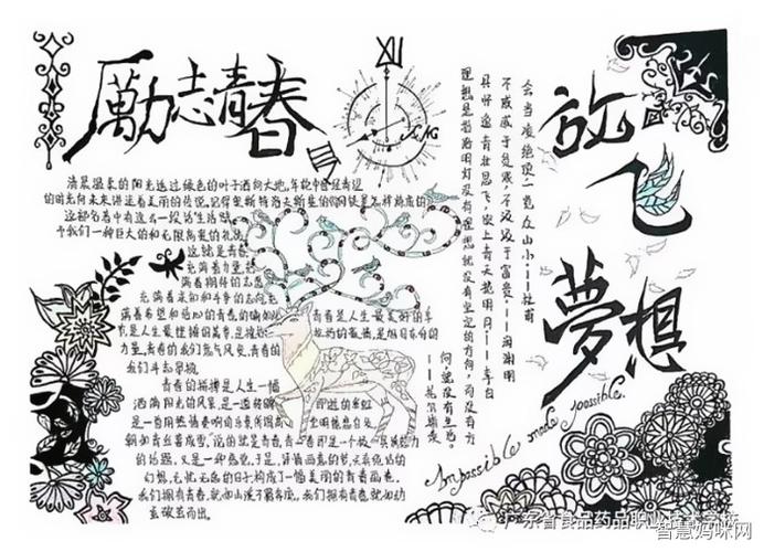"放飞梦想,励志青春 "主题手抄报