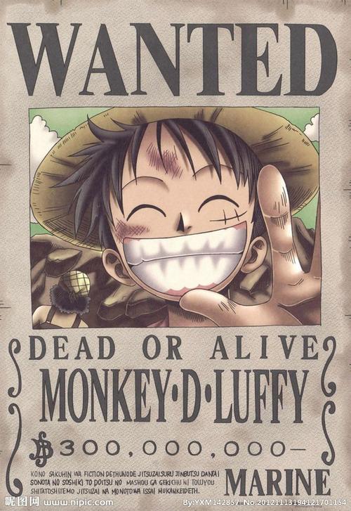 海贼王 路飞 悬赏令