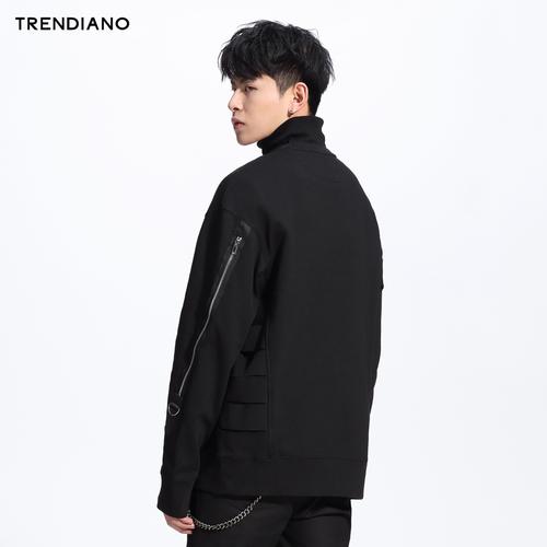 trendiano新男装春装潮休闲棉质圆领套头长袖卫衣外套3ji1040390