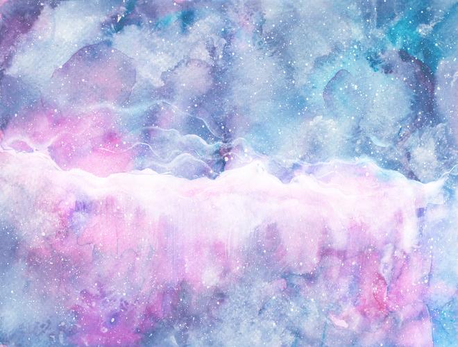 [高清]唯美梦幻水彩星空插画图案背景图片 (26张)