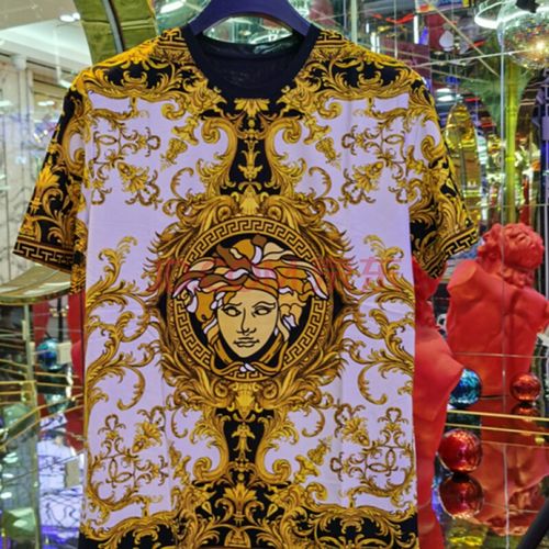 meinahu瓦萨奇风美杜莎男装春夏瓦萨琪短袖t恤2021新款人头印花半袖