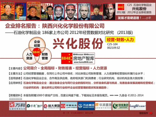 兴化股份2013年报企业排名及薪酬报告(石油化学制品业现金流量表)陕西