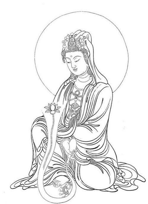 观音纹身简笔画