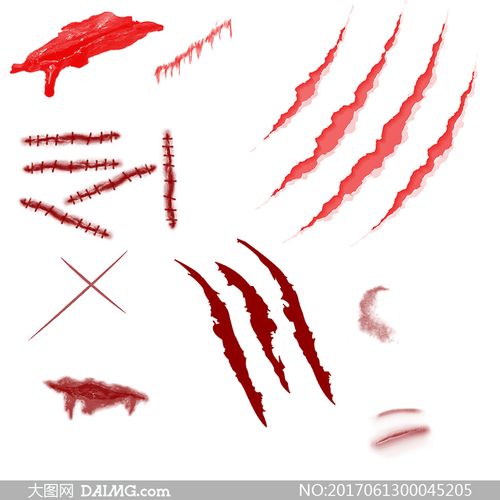 25款高清晰伤疤和疤痕ps笔刷_大图网图片素材