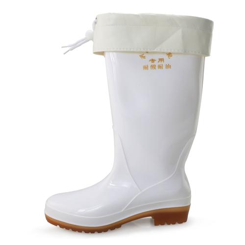 双星食品防酸碱油中筒雨鞋卫生靴雨靴白色厨房用雨靴工作防水鞋dsa