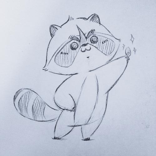 浣熊的简笔画和颜色