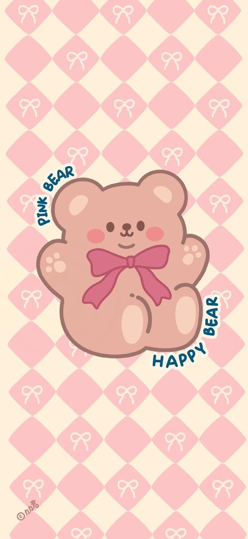96 软萌大眼手机壁纸  #可爱壁纸##粉色壁纸##格子壁纸##少女心