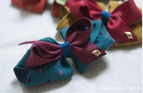 清新自然的田园风布艺蝴蝶结发卡手工制作教程