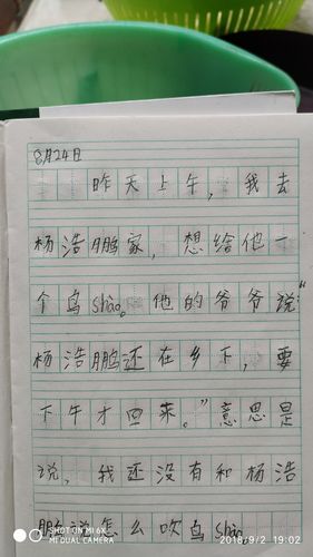 昕昕一年级暑假日记《二》(2018年8月24日--8月31日)