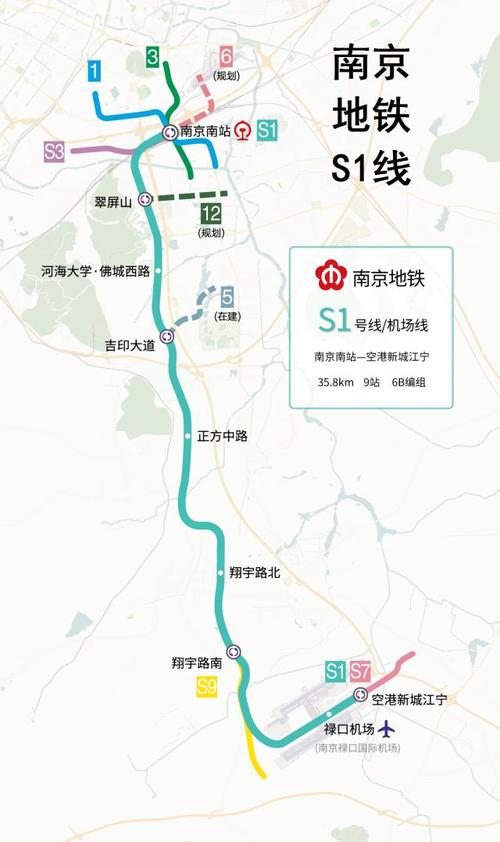 南京地铁s1号线的线路图