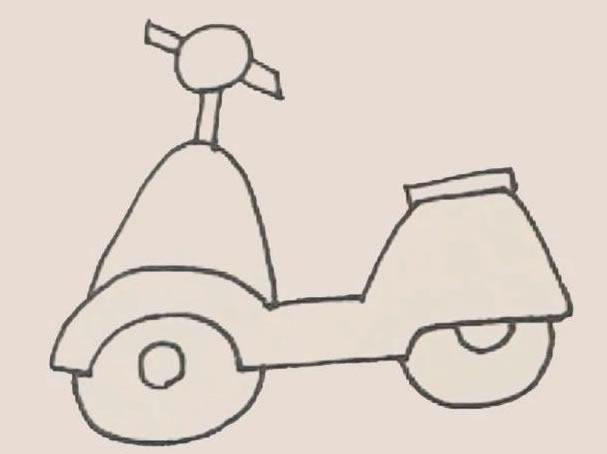 电动车简笔画彩色画法步骤图解教程
