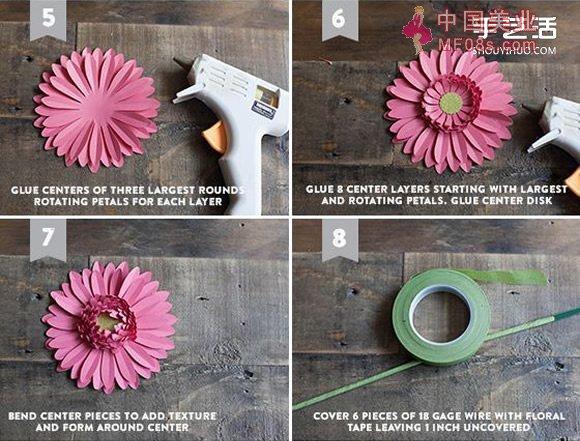 除了卡纸,还需要准备剪刀,热熔胶抢,绿se胶带,金属丝等材料和工具.