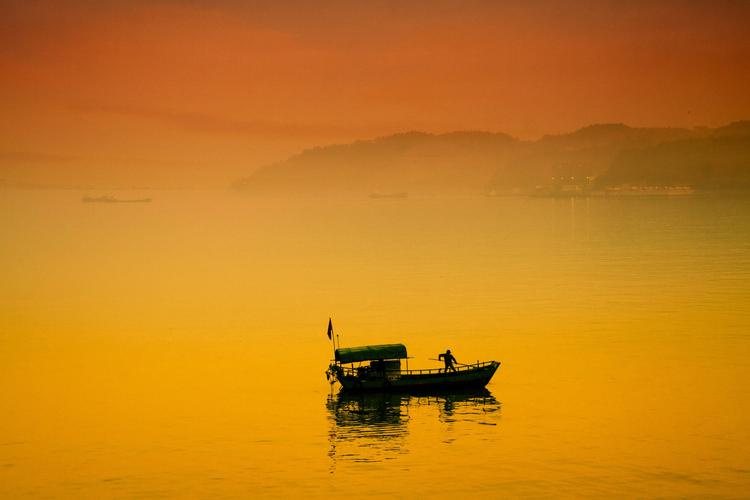 温海林作品 《渔舟唱晚》