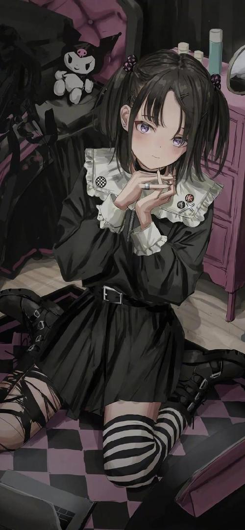 动漫壁纸病娇暗黑系动漫美女很个性好看