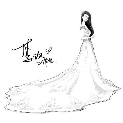 古典婚纱照 古装照 婚纱照 礼服 新郎 新娘 唐装 头饰简笔画 手绘
