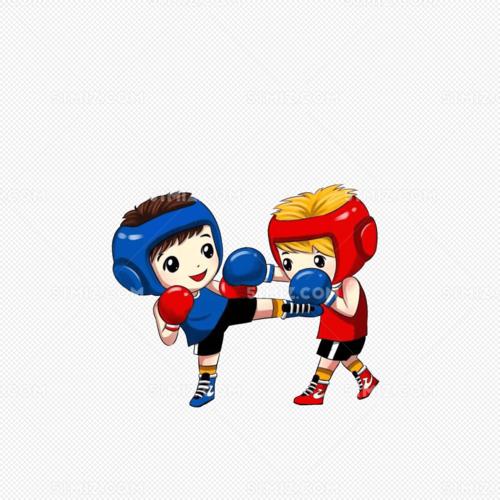 卡通散打对打素材