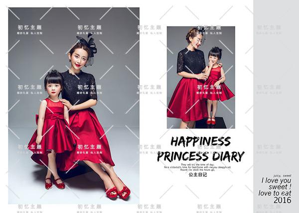 展会新款影楼主题服装母女写真艺术照礼服摄影亲子走秀礼服 2018