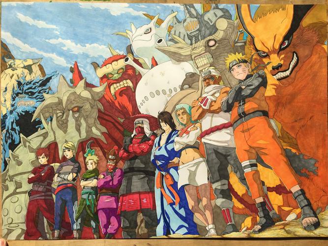 手绘火影忍者海报