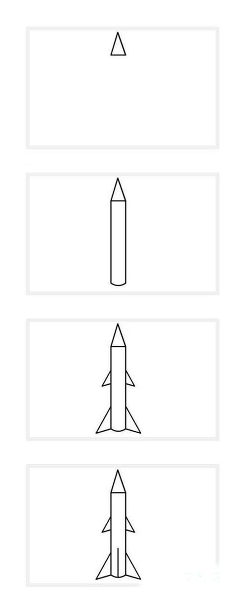 简单火箭简笔画图片 简笔画大全 图片教程