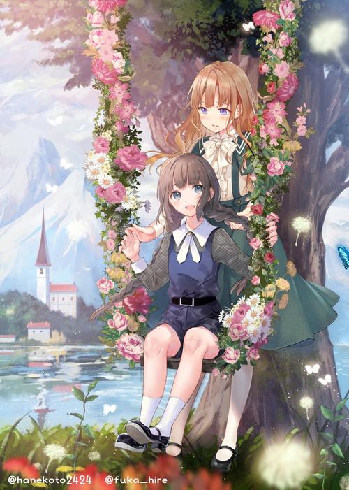 漫录〕动漫 少女 双人组 二人同行新番 pixiv p站 画师 半次元