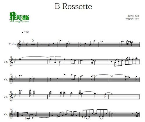 白色巨塔 b rossette小提琴谱 - 雅筑清新乐谱
